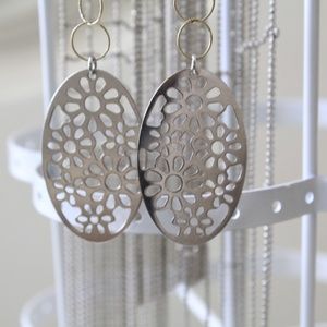 Sterling Silver Italian Earrings With Gold Trim